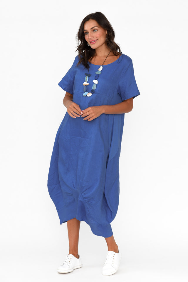 Kandace Cobalt Linen Pocket Dress
