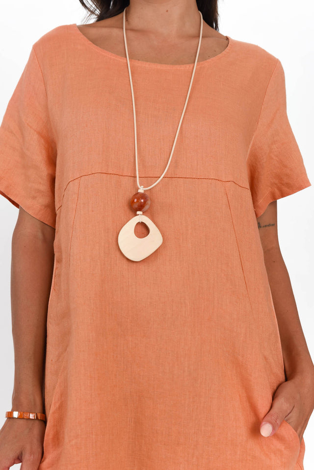Kandace Orange Linen Pocket Dress image 6