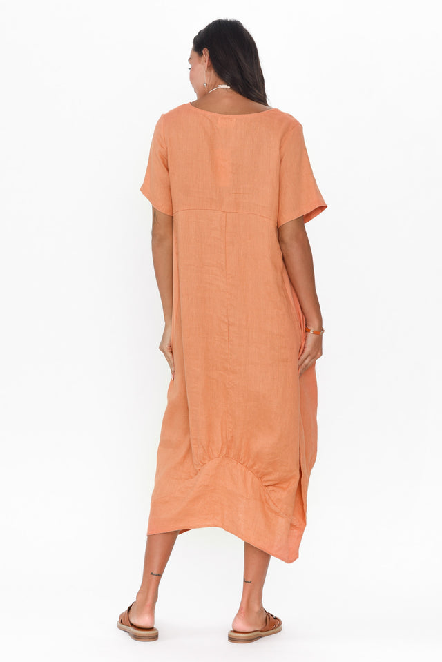 Kandace Orange Linen Pocket Dress image 5