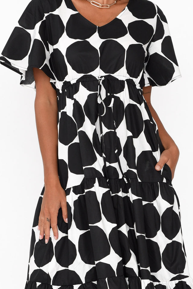 Kasey Black Spot Cotton Poplin Dress image 5
