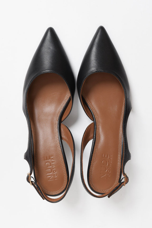 Kaylee Black Leather Slingback Heel image 4