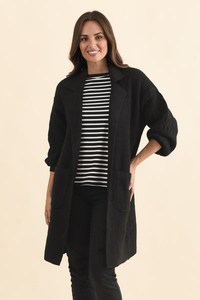 Kayleigh Black Knit Coatigan