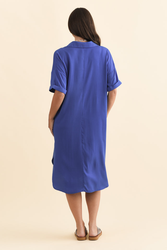 Kazi Cobalt Shirt Dress,Brunette model,alt text|model:MJ image 6