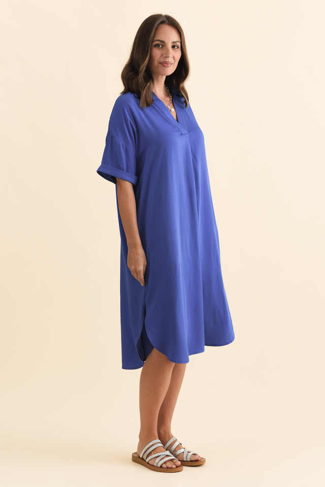 Kazi Cobalt Shirt Dress,Brunette model,alt text|model:MJ image 5