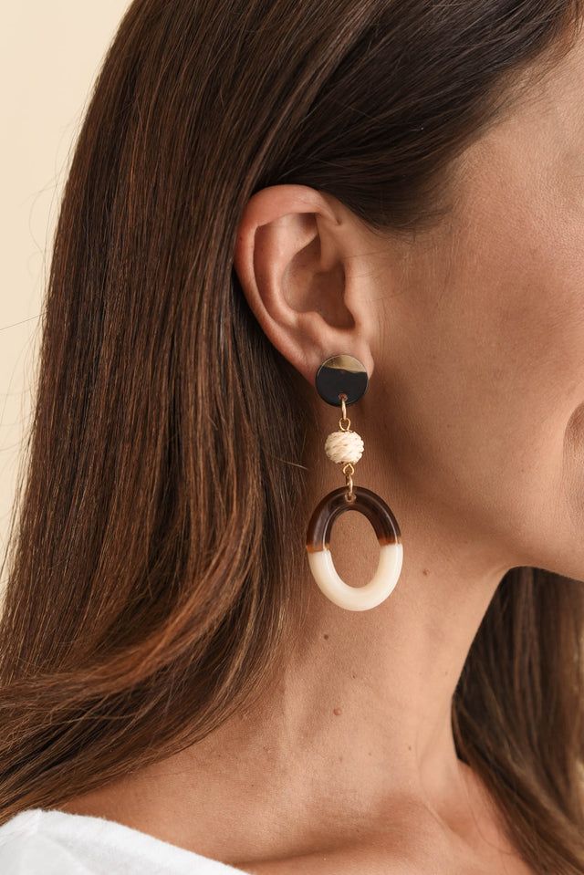 Kazimira Natural Oval Drop Earrings image 2