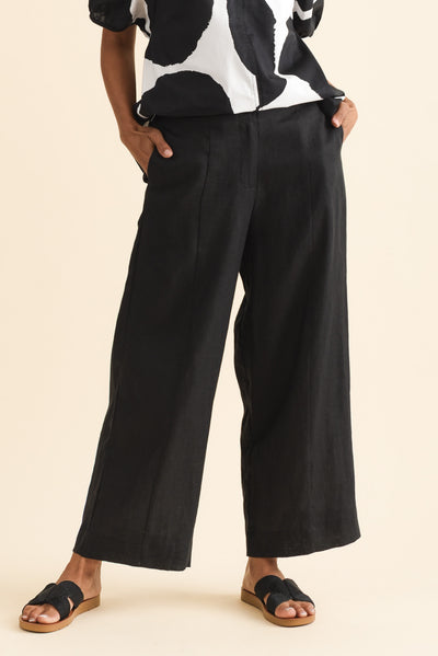 Keegan Black Linen Pocket Pants