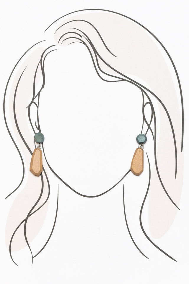 Keira Sage Geometric Drop Earrings