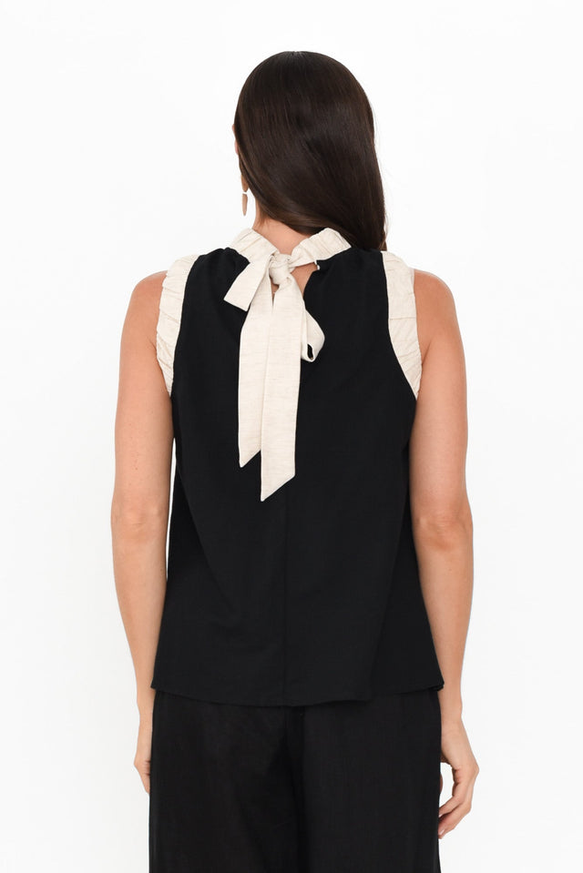 Kelley Black Trim Cotton Blend Tank,Brunette model,alt text|model:Elouise image 6