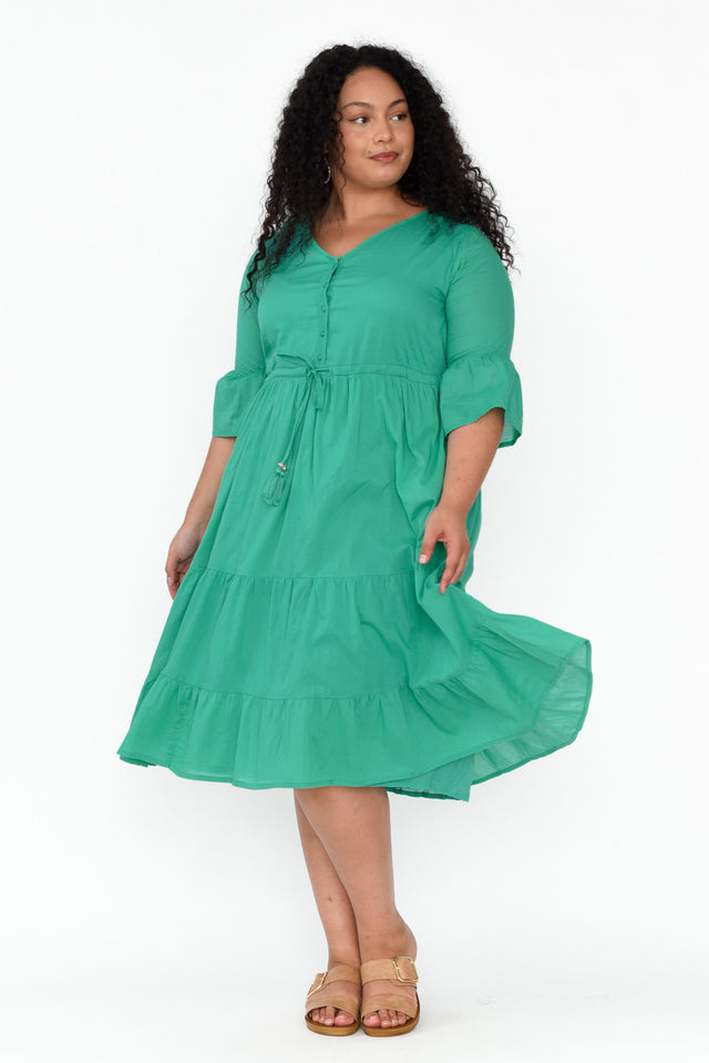 Kenley Green Crinkle Cotton Dress image 9
