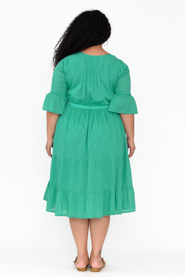 Kenley Green Crinkle Cotton Dress