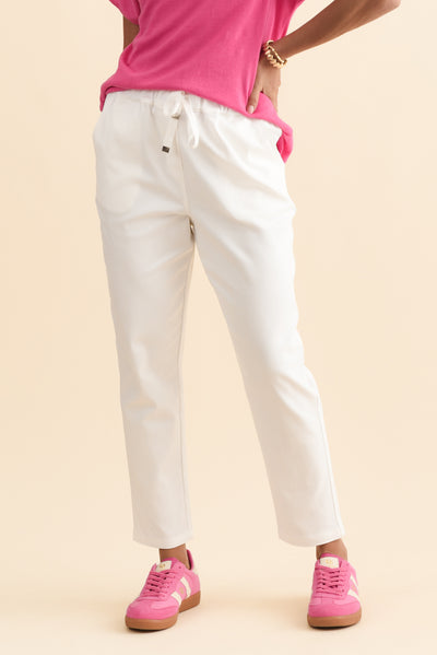 Kenzie White Drawstring Pants