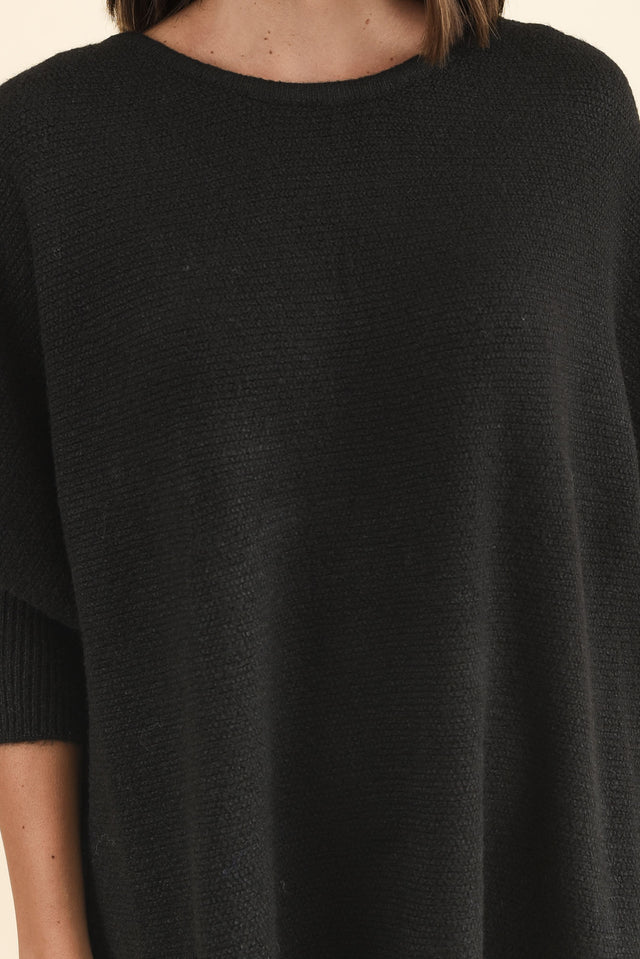 Kerr Black Wool Blend Jumper,Brunette model,alt text|model:MJ image 6