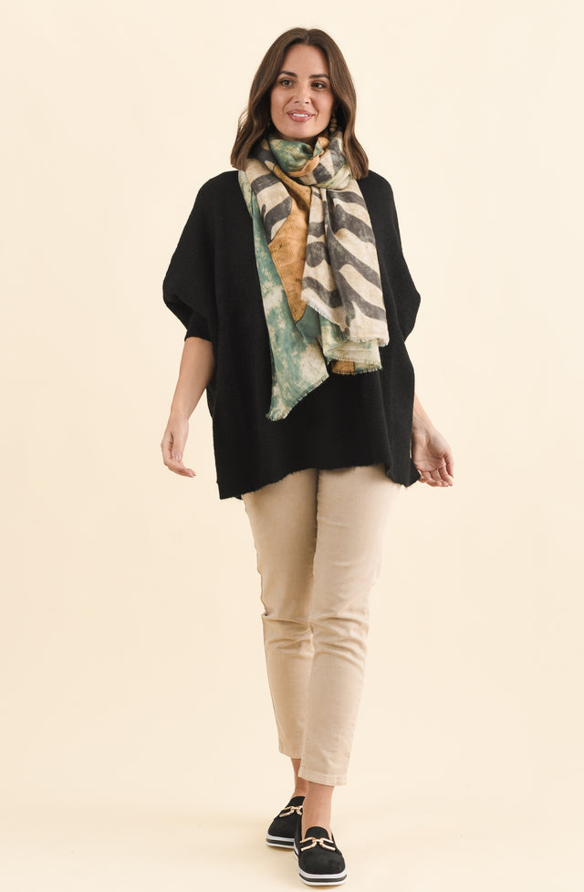 Kerr Black Wool Blend Jumper,Brunette model,alt text|model:MJ image 3