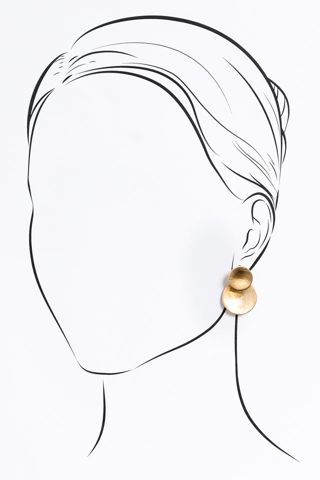 Kerra Gold Circle Drop Earrings image 2