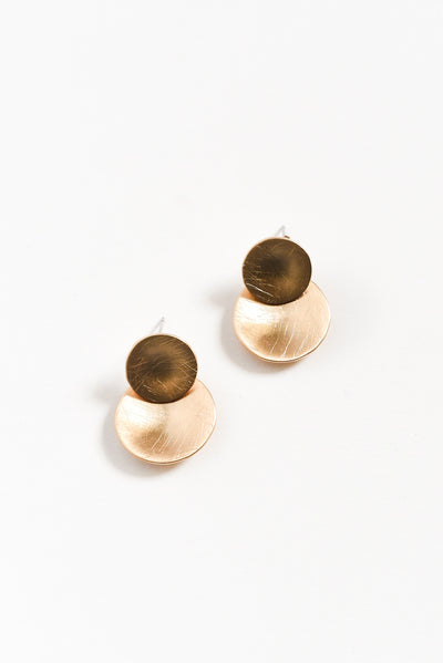 Kerra Gold Circle Drop Earrings