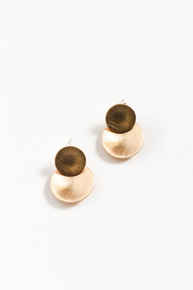 Kerra Gold Circle Drop Earrings image 1