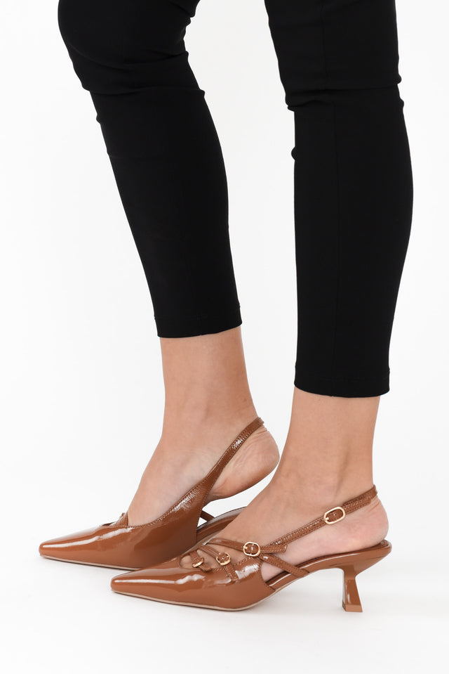 Kiara Brown Leather Slingback Heel image 4