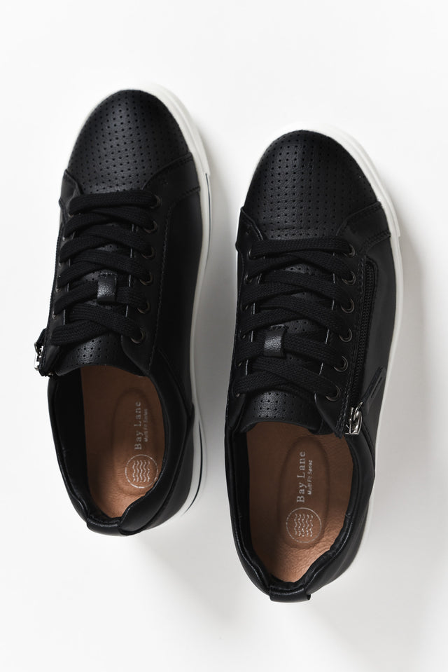 Kiki Black Leather Zip Sneaker image 4