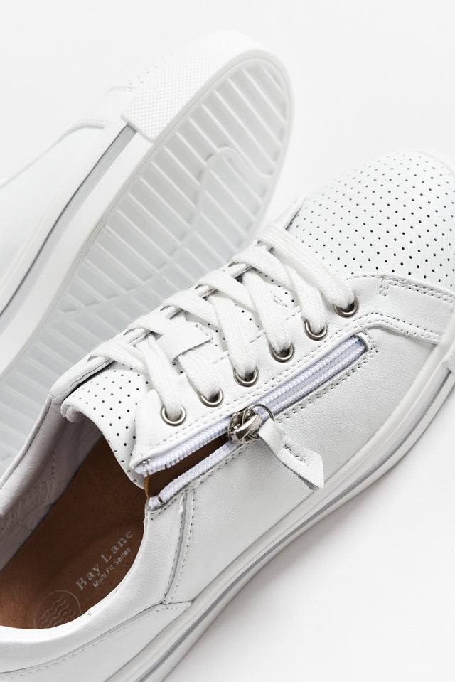 Kiki White Leather Zip Sneaker image 5