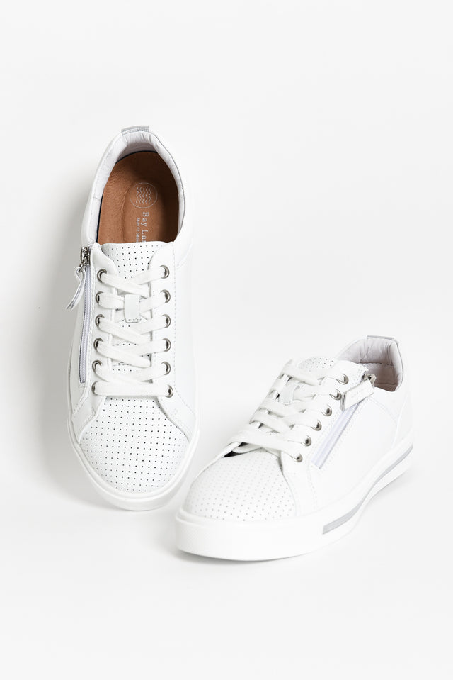 Kiki White Leather Zip Sneaker image 3