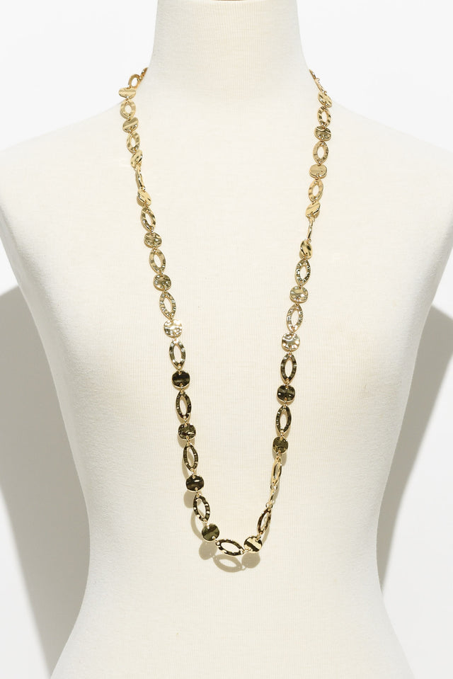 Kirra Gold Disc Ring Link Necklace