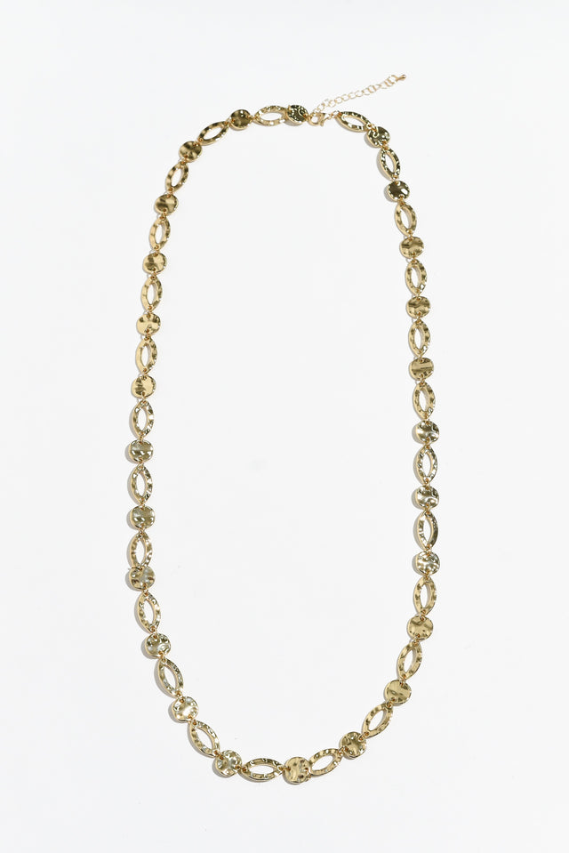 Kirra Gold Disc Ring Link Necklace