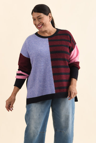 Kit Red Splice Knit Jumper