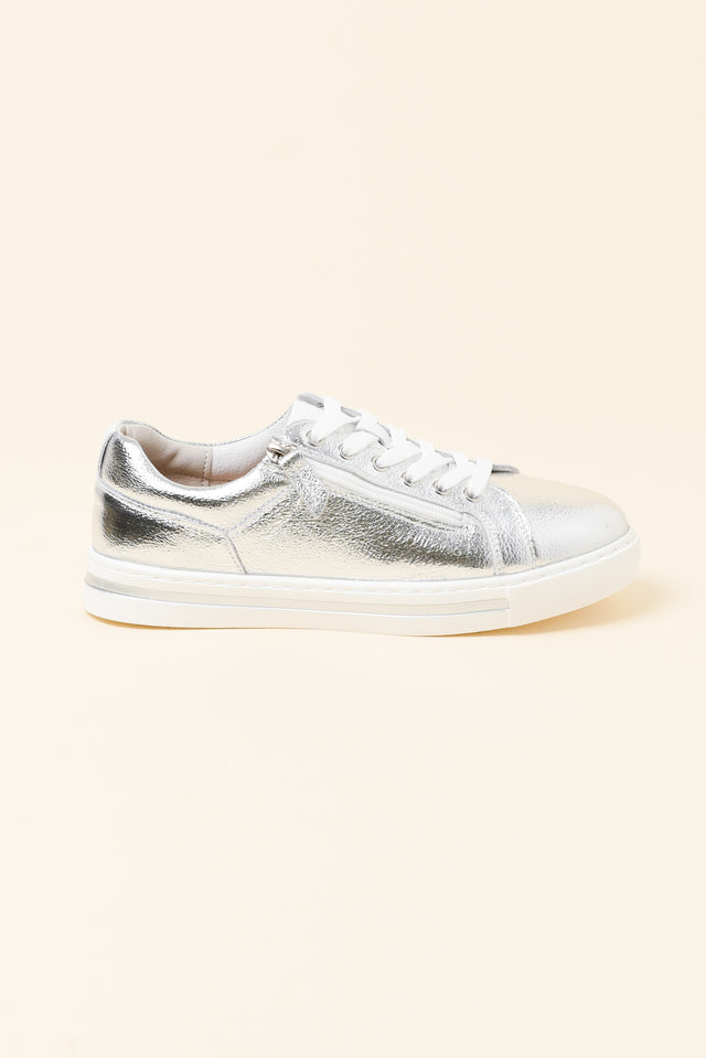 Koko Silver Leather Zip Sneaker image 1