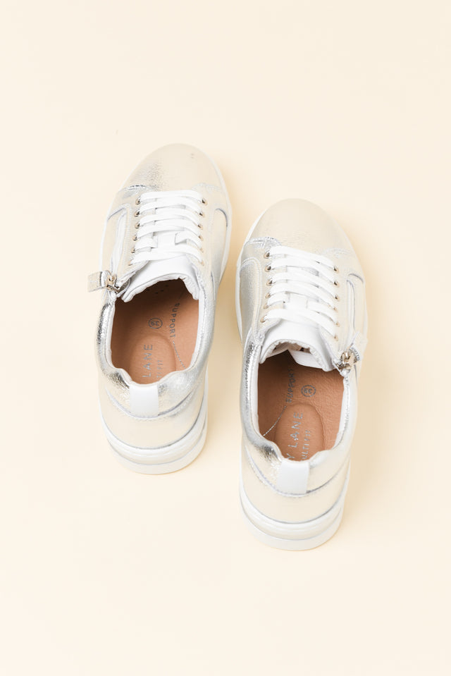 Koko Silver Leather Zip Sneaker image 4