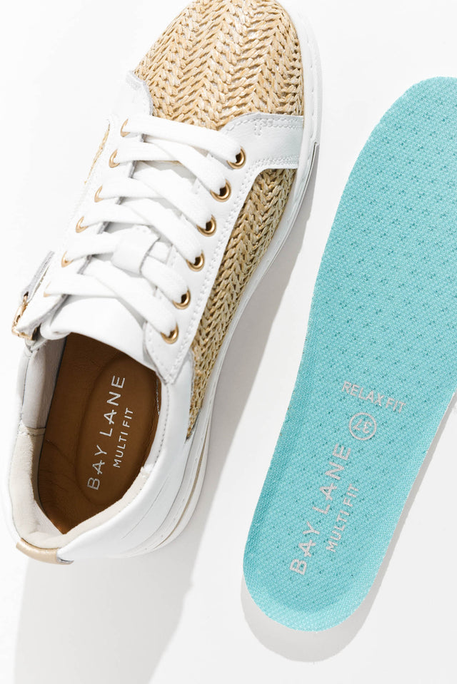 Koko White Raffia Leather Zip Sneaker image 5