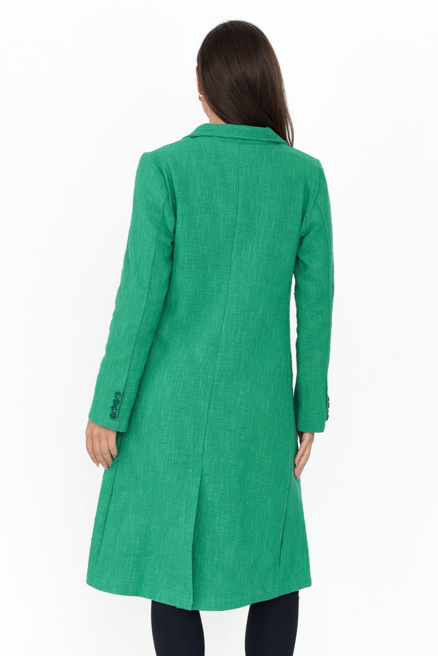 Komal Green Cotton Pocket Coat