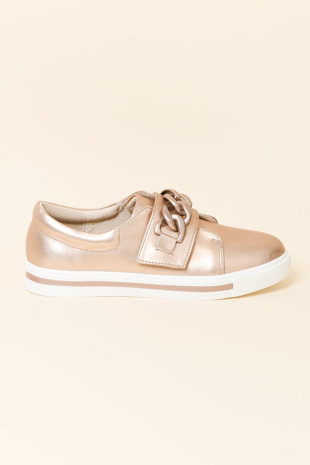 Koolah Rose Gold Leather Chain Sneaker image 1