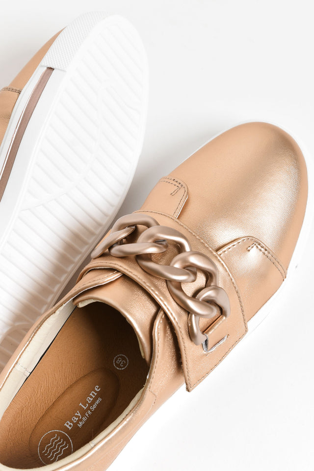 Koolah Rose Gold Leather Chain Sneaker image 4