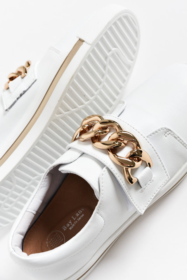 Koolah White Leather Chain Sneaker image 3