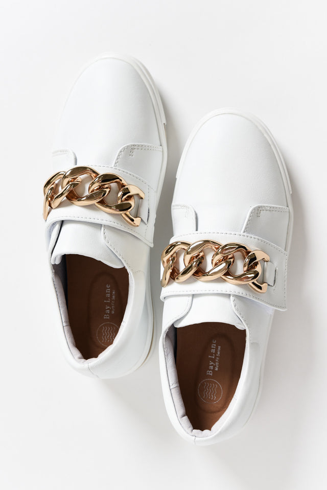 Koolah White Leather Chain Sneaker image 6