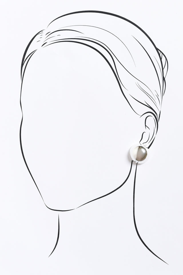 Kula Silver Dome Stud Earrings