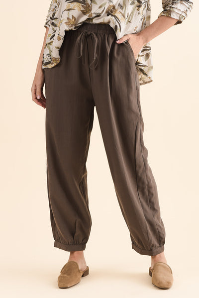 Kumi Brown Drawstring Pants