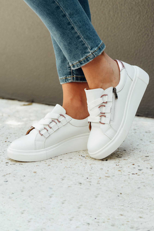 Luxe White Leather Sneaker image 2