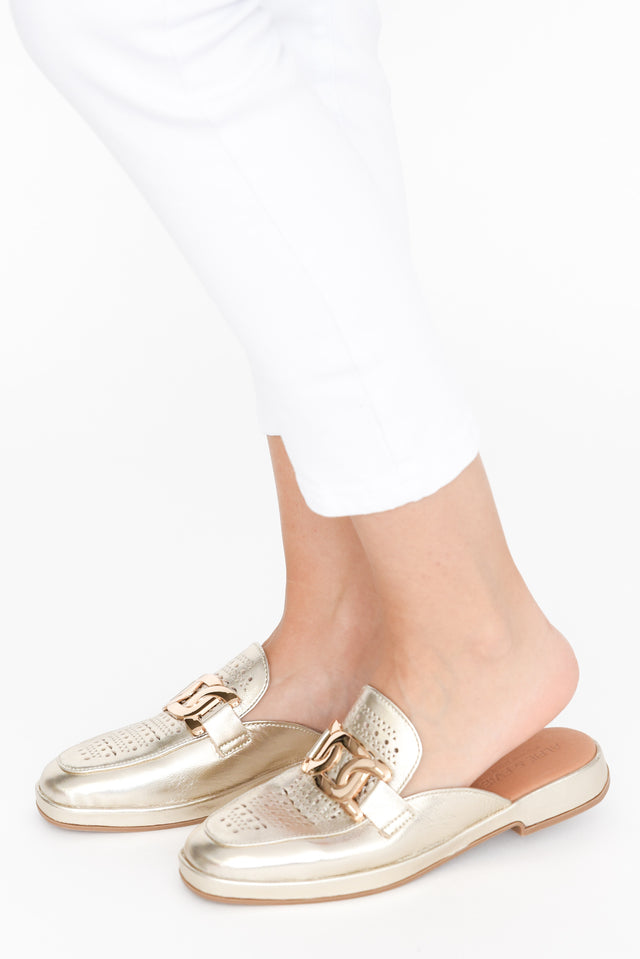 Labour Gold Leather Cut Out Mule image 5
