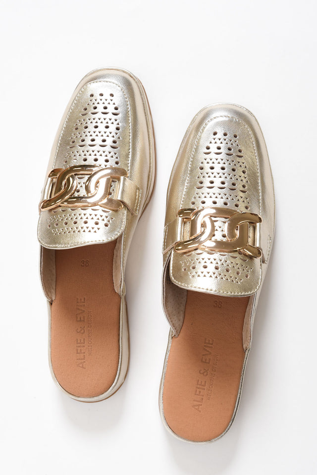 Labour Gold Leather Cut Out Mule image 4