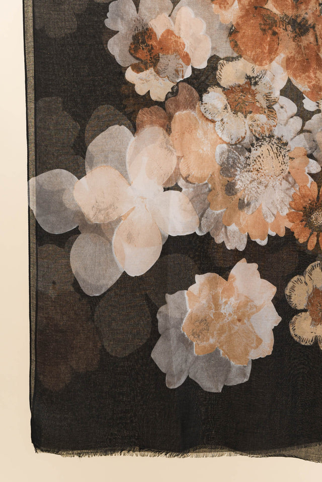 Landry Black Flower Scarf image 3