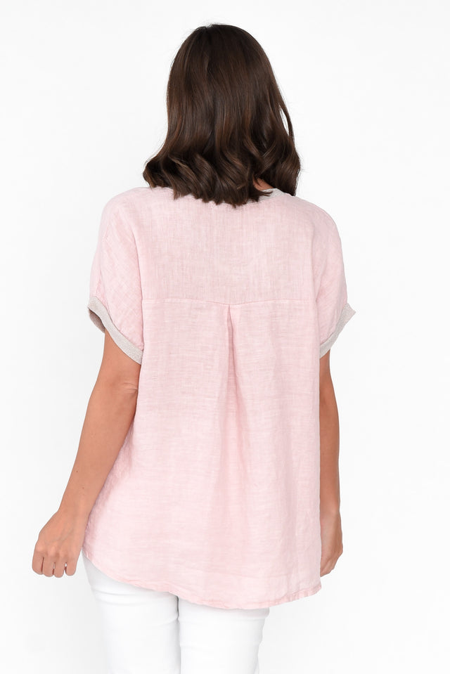 Laramae Blush Foil Linen Tee