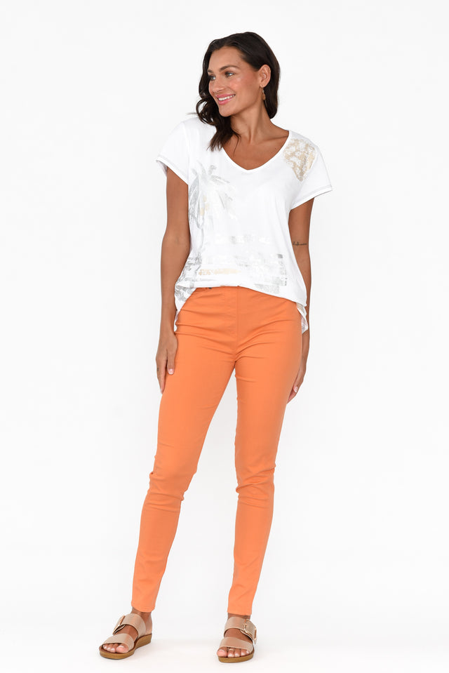 Reed Orange Stretch Cotton Pants