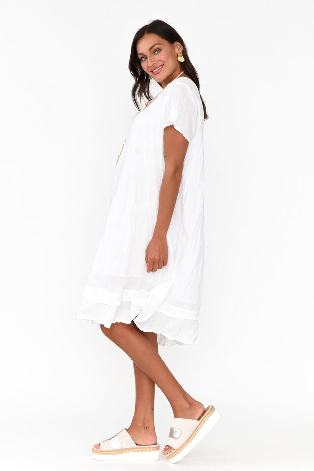 Lauren White Crinkle Cotton Dress image 3