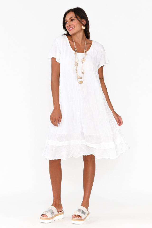 Lauren White Crinkle Cotton Dress image 5