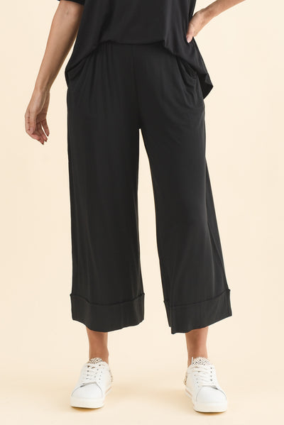 Lena Black Micro Modal Resort Pants