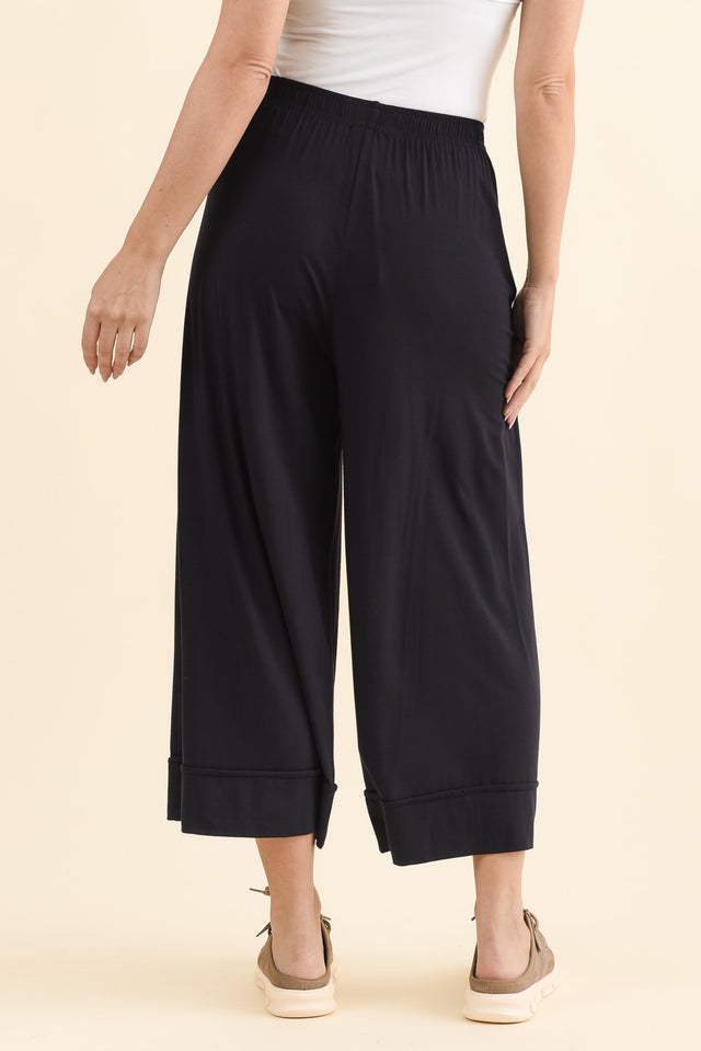 Lena Navy Micro Modal Resort Pants,Brunette model,alt text|model:MJ image 6