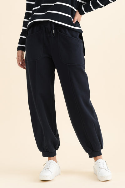 Leo Navy Cotton Sweatpants