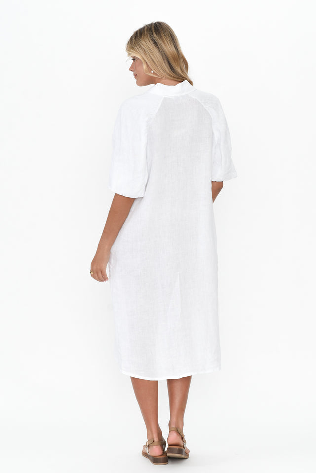 Leon White Linen Shirt Dress image 5