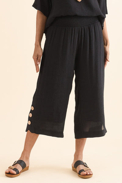 Lettie Black Button Pants